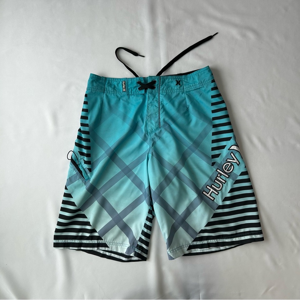 Hurley Men's Blue Striped Board Shorts